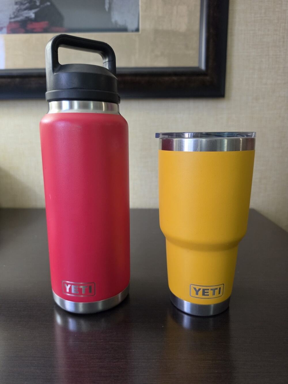 Lot of 2 Yeti Rambler Tumblers LARGE size.. Mug Thermos Both Clean And Ready.